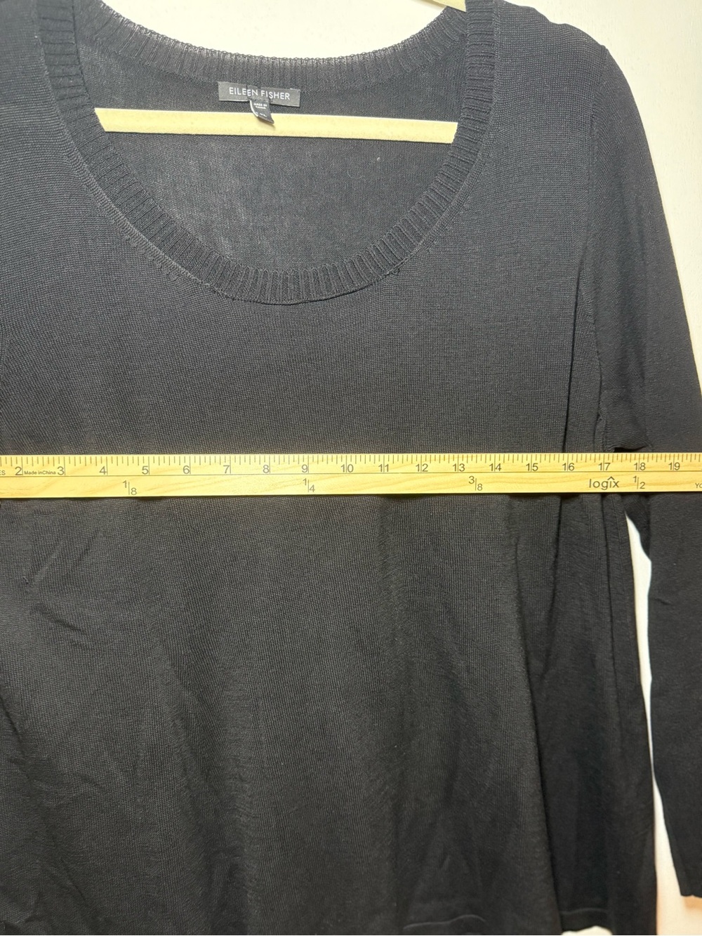 Eileen Fisher Women's Black Scoop Neck Knit Pullover Sweater Silk Blend Size XL - Picture 7 of 9